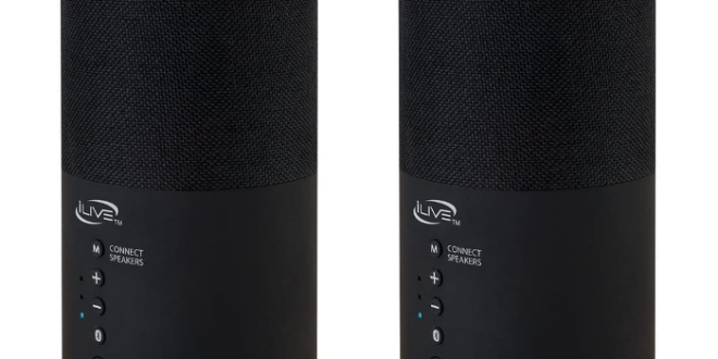 iLive Indoor/Outdoor Dual Bluetooth Speaker dengan Dudukan Yang Dapat Dilepas (2 Paket)